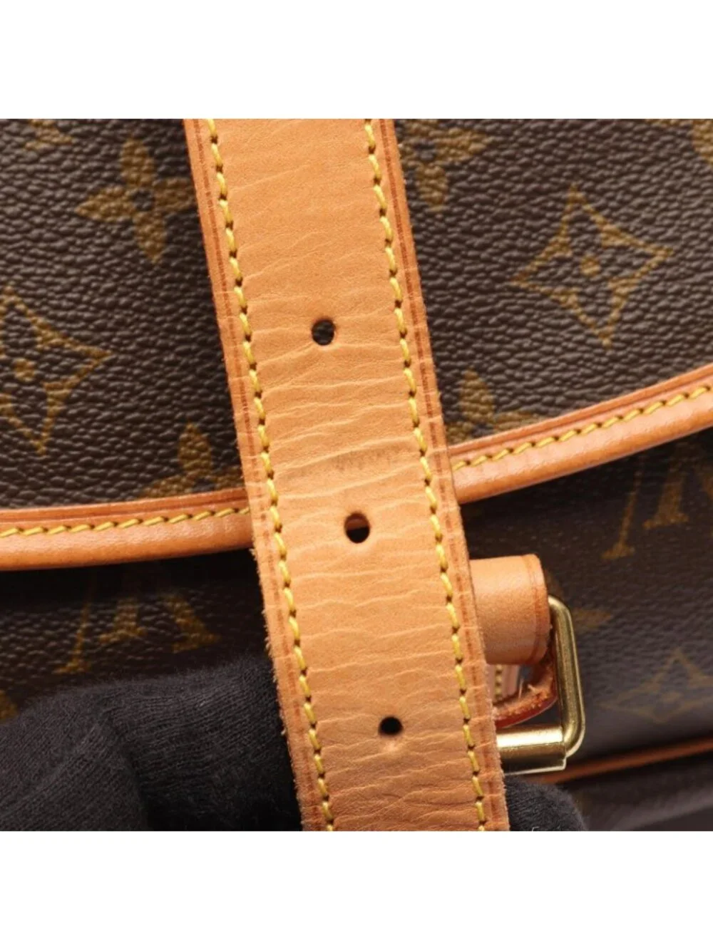 Louis Vuitton Shoulder Bag Saumur 35 Monogram Canvas Leather